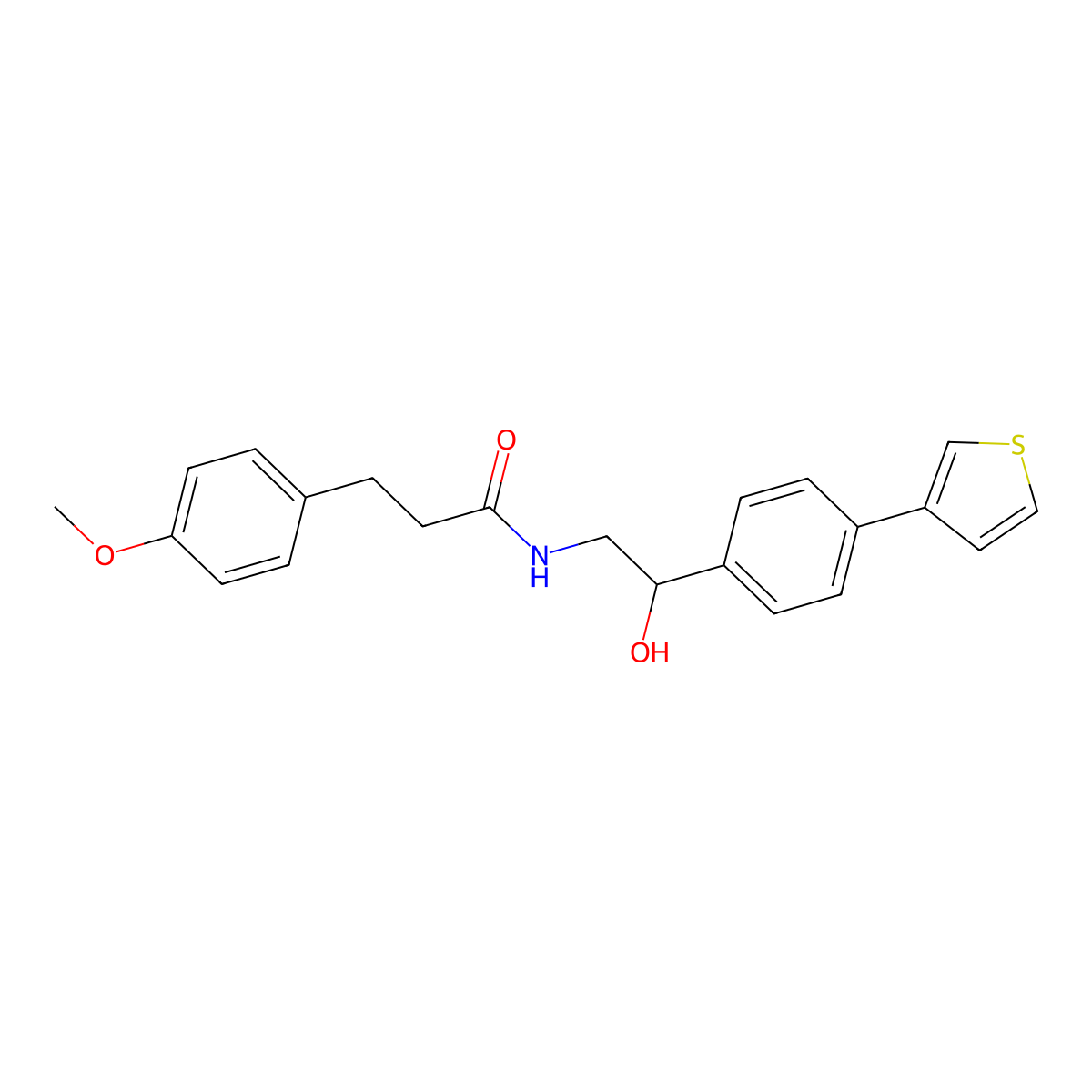 N-{2-hydroxy-2-[4-(thiophen-3-yl)phenyl]ethyl}-3-(4-methoxyphenyl)propanamide molecular structure, CAS 2034435-46-4