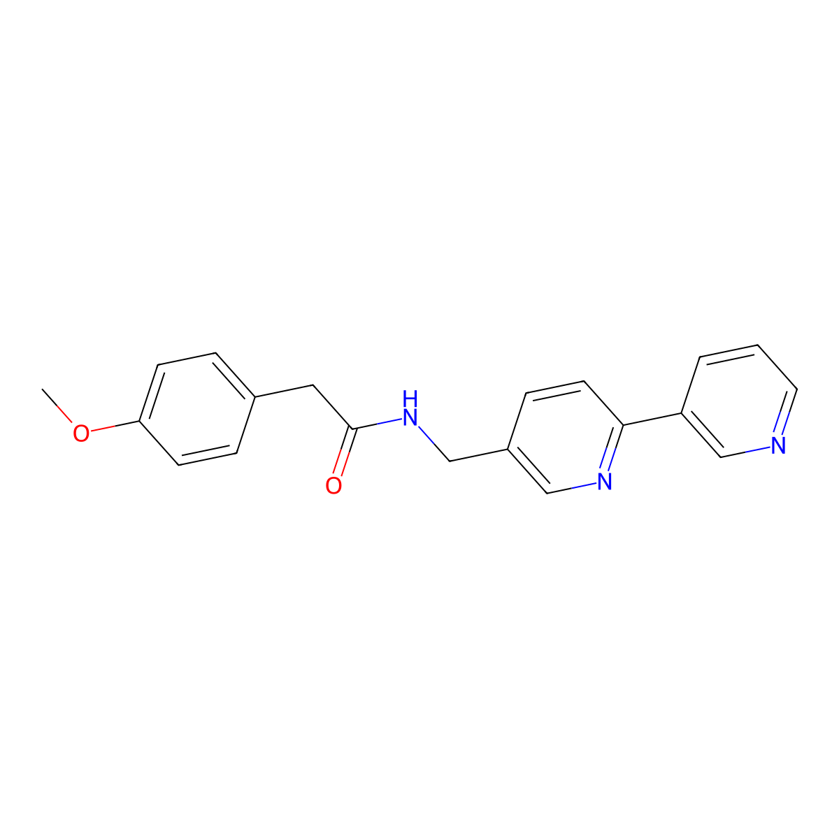 N-([2,3'-bipyridin]-5-ylmethyl)-2-(4-methoxyphenyl)acetamide molecular structure, CAS 2034435-48-6
