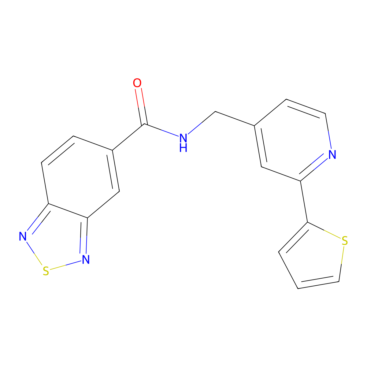 N-((2-(thiophen-2-yl)pyridin-4-yl)methyl)benzo[c][1,2,5]thiadiazole-5-carboxamide molecular structure, CAS 2034435-57-7