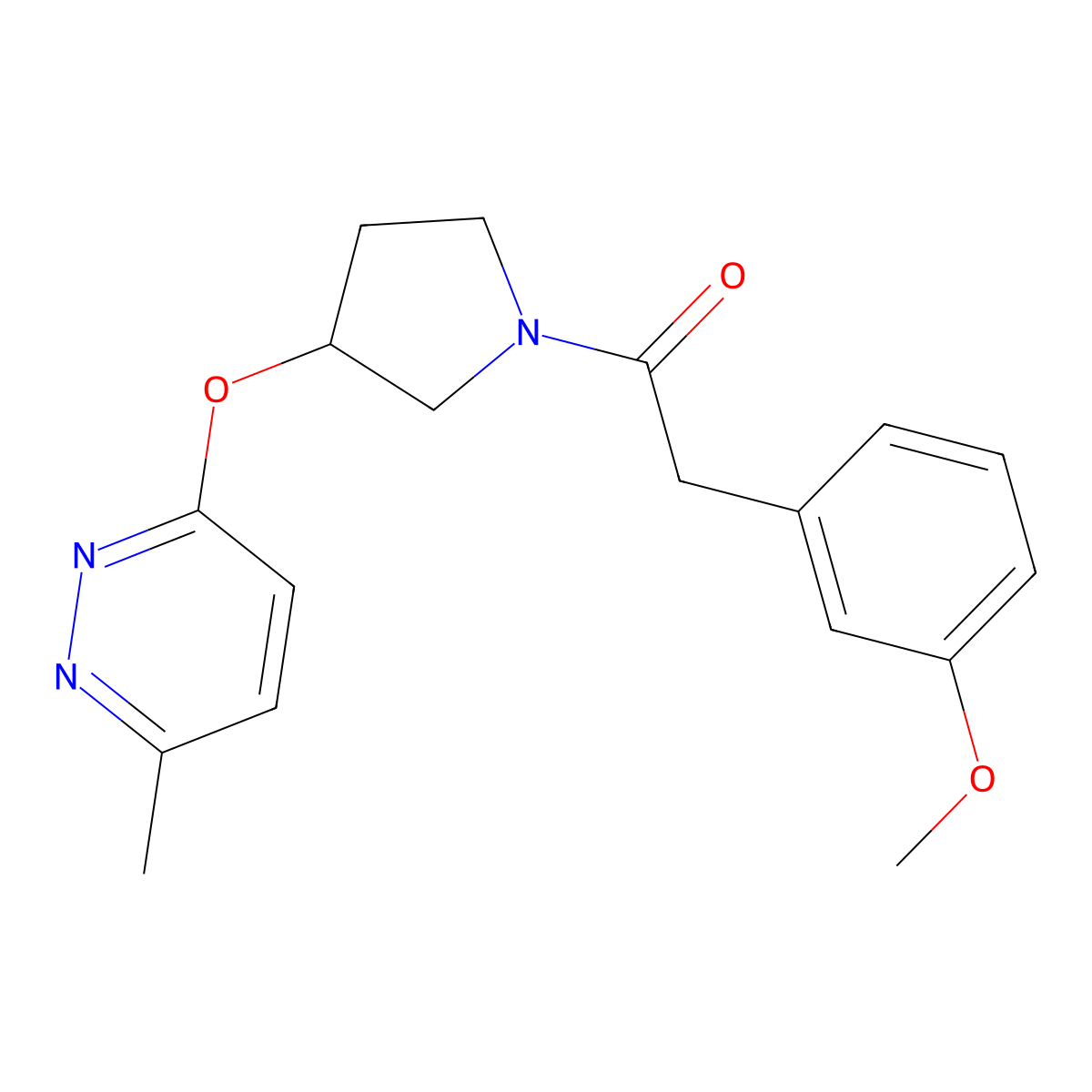 2-(3-Methoxyphenyl)-1-(3-((6-methylpyridazin-3-yl)oxy)pyrrolidin-1-yl)ethanone molecular structure, CAS 2034435-69-1