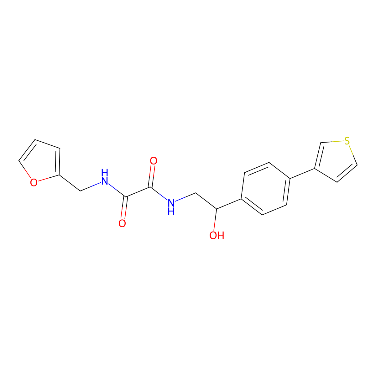 N1-(furan-2-ylmethyl)-N2-(2-hydroxy-2-(4-(thiophen-3-yl)phenyl)ethyl)oxalamide molecular structure, CAS 2034435-74-8