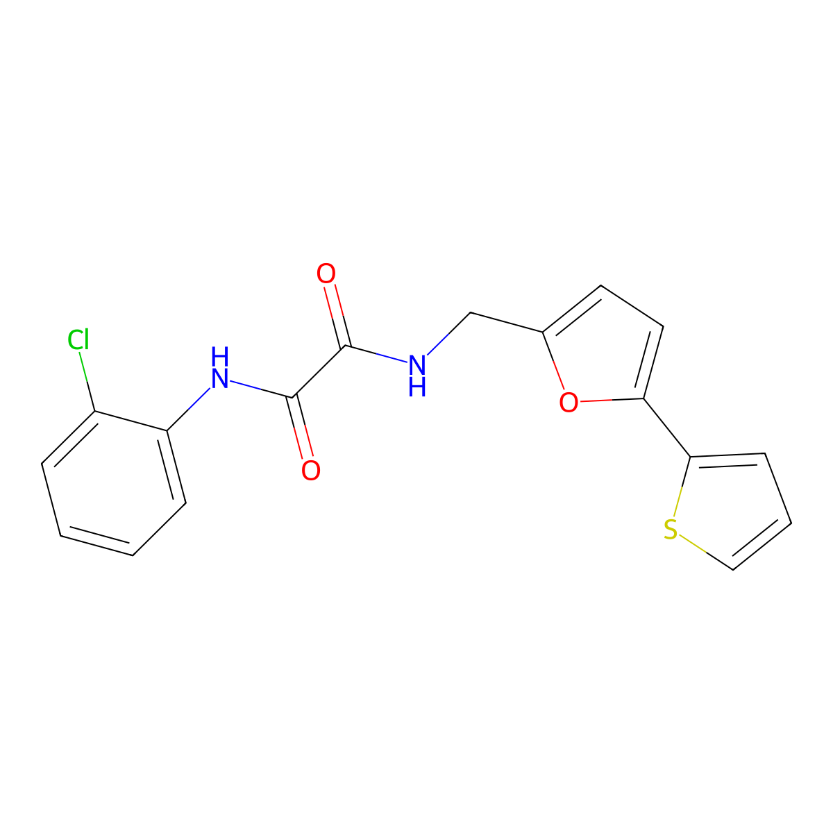 N1-(2-chlorophenyl)-N2-((5-(thiophen-2-yl)furan-2-yl)methyl)oxalamide molecular structure, CAS 2034435-94-2