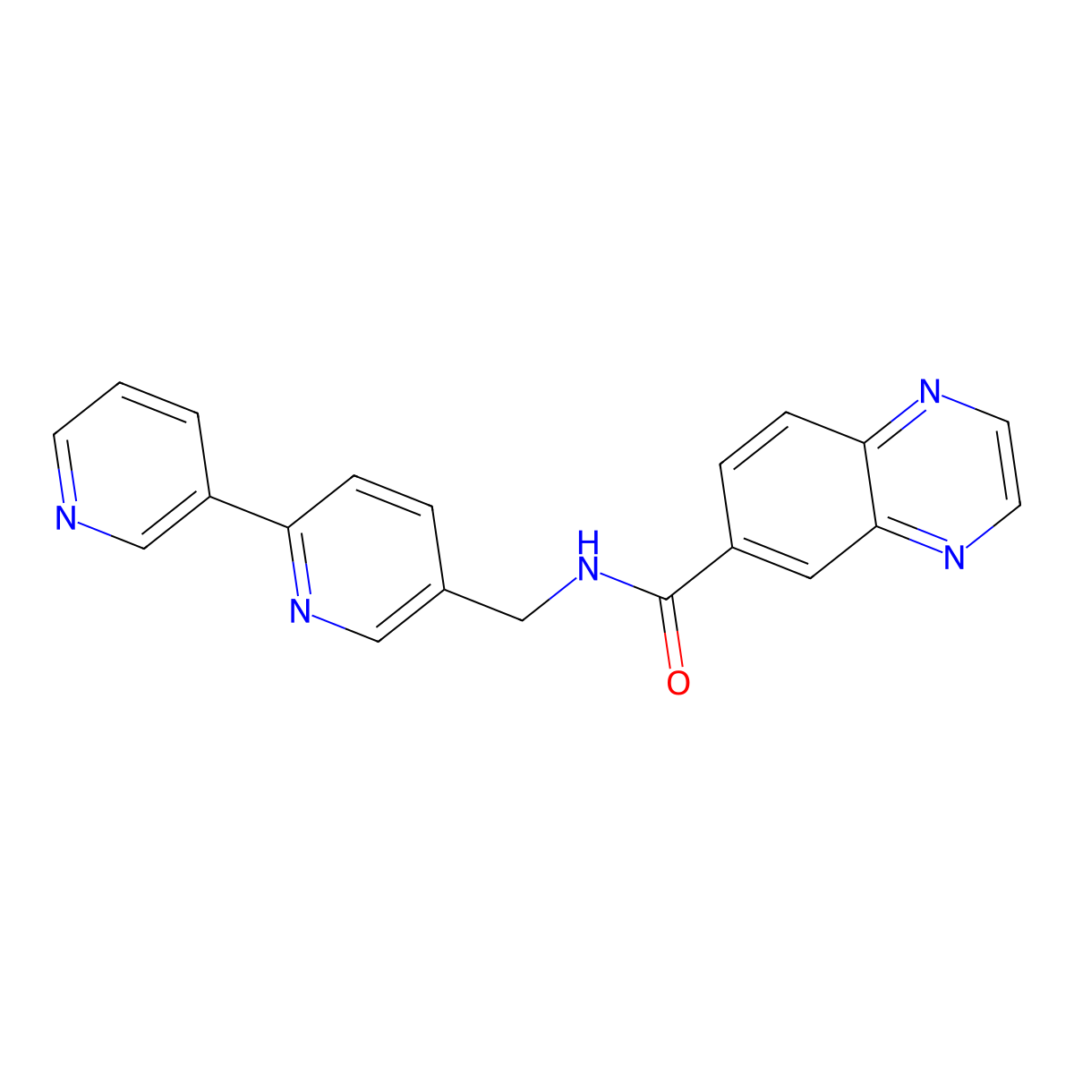N-([2,3'-bipyridin]-5-ylmethyl)quinoxaline-6-carboxamide molecular structure, CAS 2034435-95-3