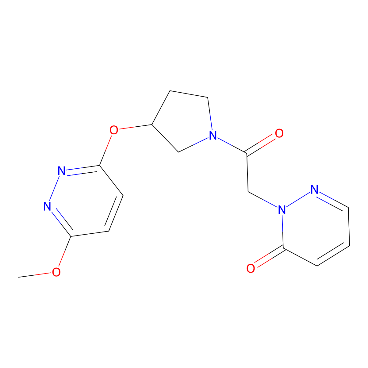 2-(2-(3-((6-methoxypyridazin-3-yl)oxy)pyrrolidin-1-yl)-2-oxoethyl)pyridazin-3(2H)-one molecular structure, CAS 2034436-00-3