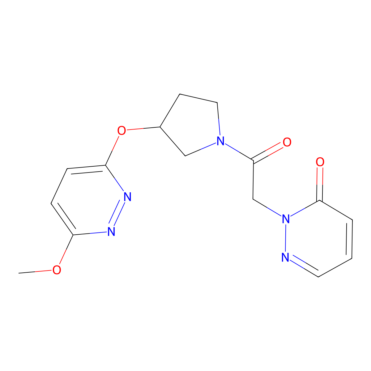 2-(2-(3-((6-methoxypyridazin-3-yl)oxy)pyrrolidin-1-yl)-2-oxoethyl)pyridazin-3(2H)-one molecular structure, CAS 2034436-00-3