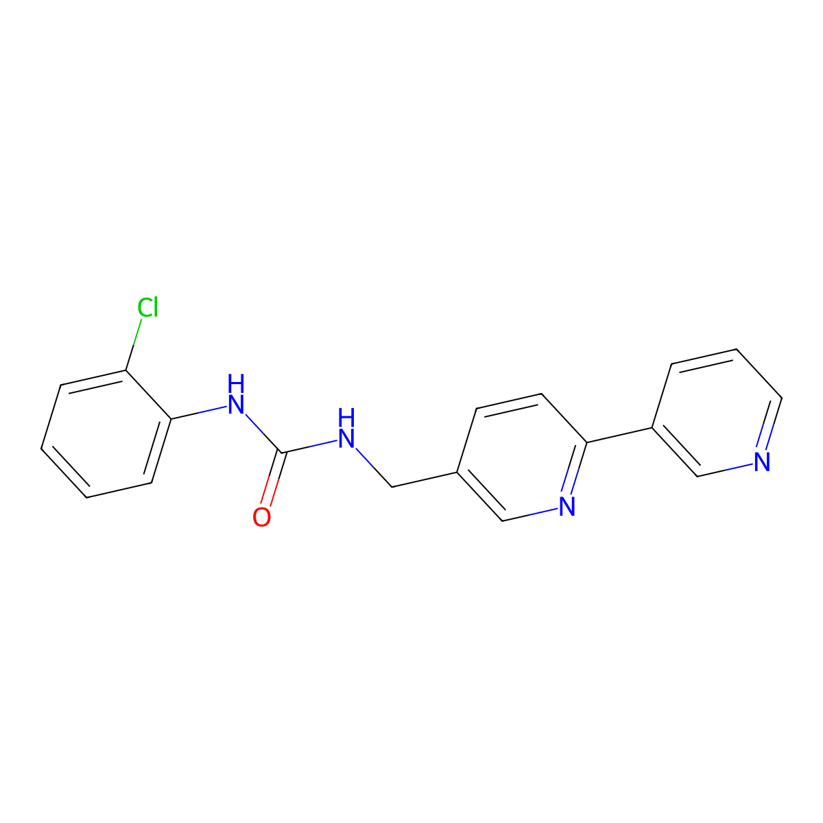 1-([2,3'-Bipyridin]-5-ylmethyl)-3-(2-chlorophenyl)urea molecular structure, CAS 2034436-24-1