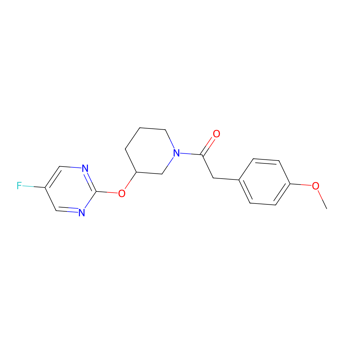 1-(3-((5-Fluoropyrimidin-2-yl)oxy)piperidin-1-yl)-2-(4-methoxyphenyl)ethanone molecular structure, CAS 2034436-49-0