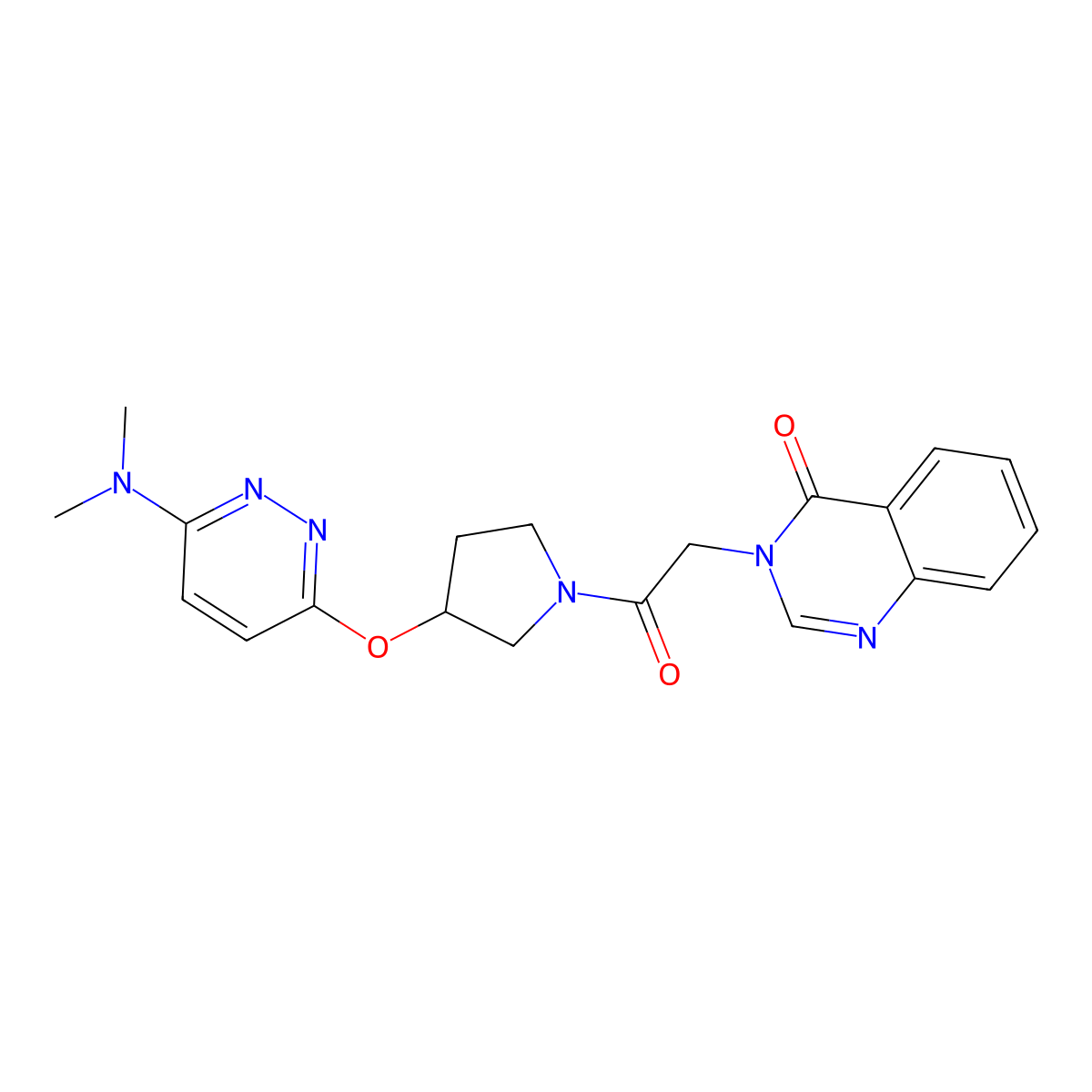 3-(2-(3-((6-(dimethylamino)pyridazin-3-yl)oxy)pyrrolidin-1-yl)-2-oxoethyl)quinazolin-4(3H)-one molecular structure, CAS 2034436-65-0