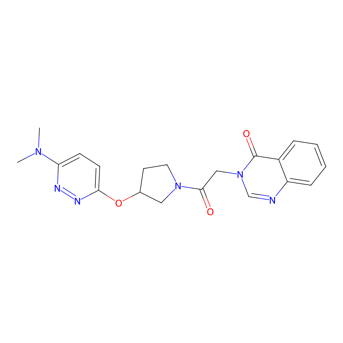 3-(2-(3-((6-(dimethylamino)pyridazin-3-yl)oxy)pyrrolidin-1-yl)-2-oxoethyl)quinazolin-4(3H)-one molecular structure, CAS 2034436-65-0