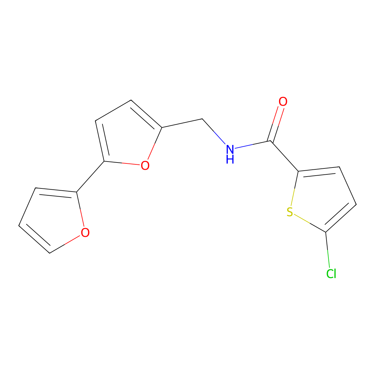 N-([2,2'-bifuran]-5-ylmethyl)-5-chlorothiophene-2-carboxamide molecular structure, CAS 2034436-69-4