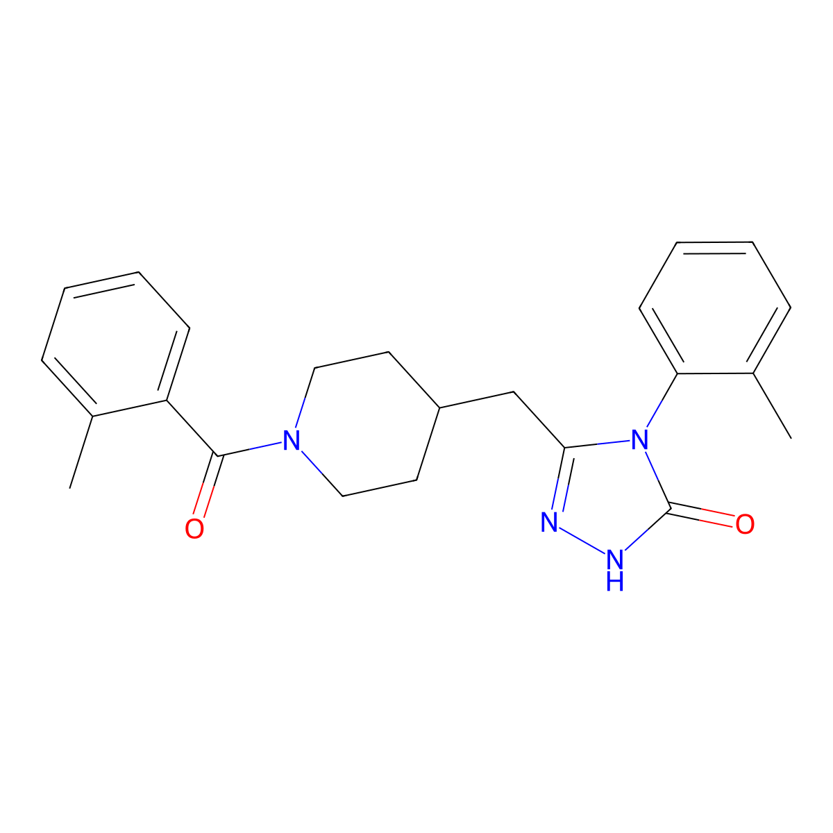 3-((1-(2-methylbenzoyl)piperidin-4-yl)methyl)-4-(o-tolyl)-1H-1,2,4-triazol-5(4H)-one molecular structure, CAS 2034436-70-7