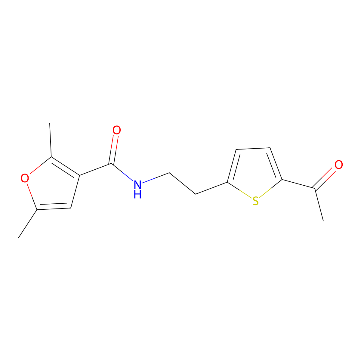 N-[2-(5-acetylthiophen-2-yl)ethyl]-2,5-dimethylfuran-3-carboxamide molecular structure, CAS 2034436-71-8