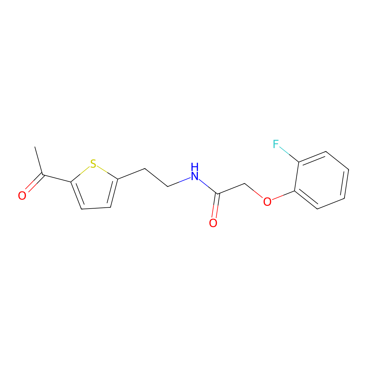 N-(2-(5-acetylthiophen-2-yl)ethyl)-2-(2-fluorophenoxy)acetamide molecular structure, CAS 2034436-78-5