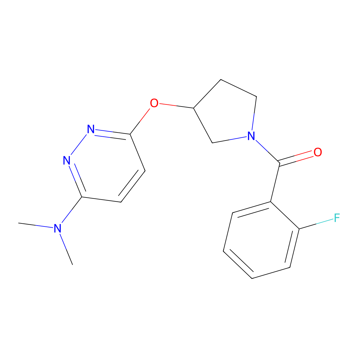 (3-((6-(Dimethylamino)pyridazin-3-yl)oxy)pyrrolidin-1-yl)(2-fluorophenyl)methanone molecular structure, CAS 2034436-80-9