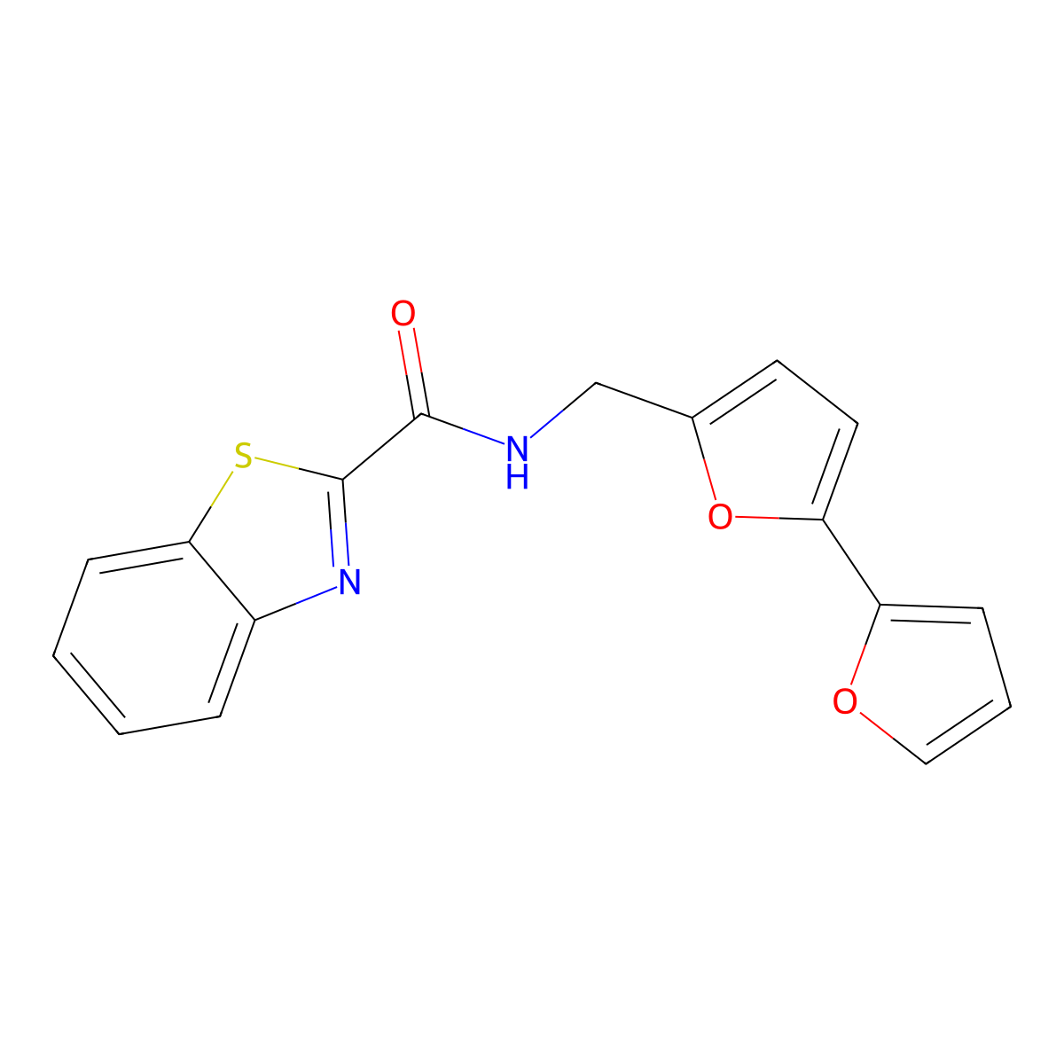 N-([2,2'-bifuran]-5-ylmethyl)benzo[d]thiazole-2-carboxamide molecular structure, CAS 2034436-81-0