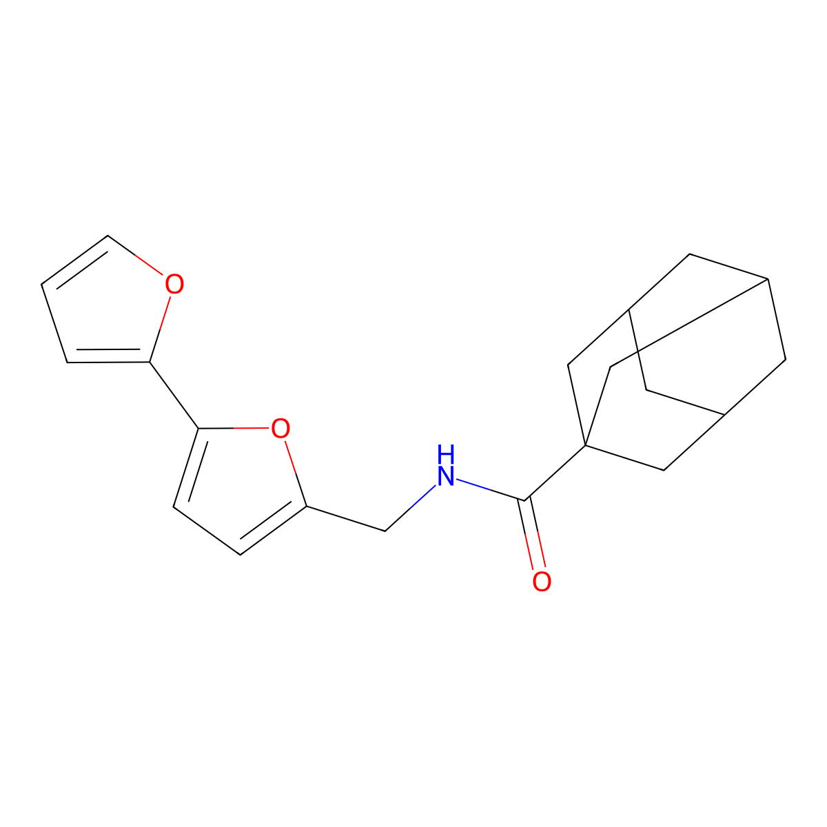 N-({[2,2'-bifuran]-5-yl}methyl)adamantane-1-carboxamide molecular structure, CAS 2034436-86-5
