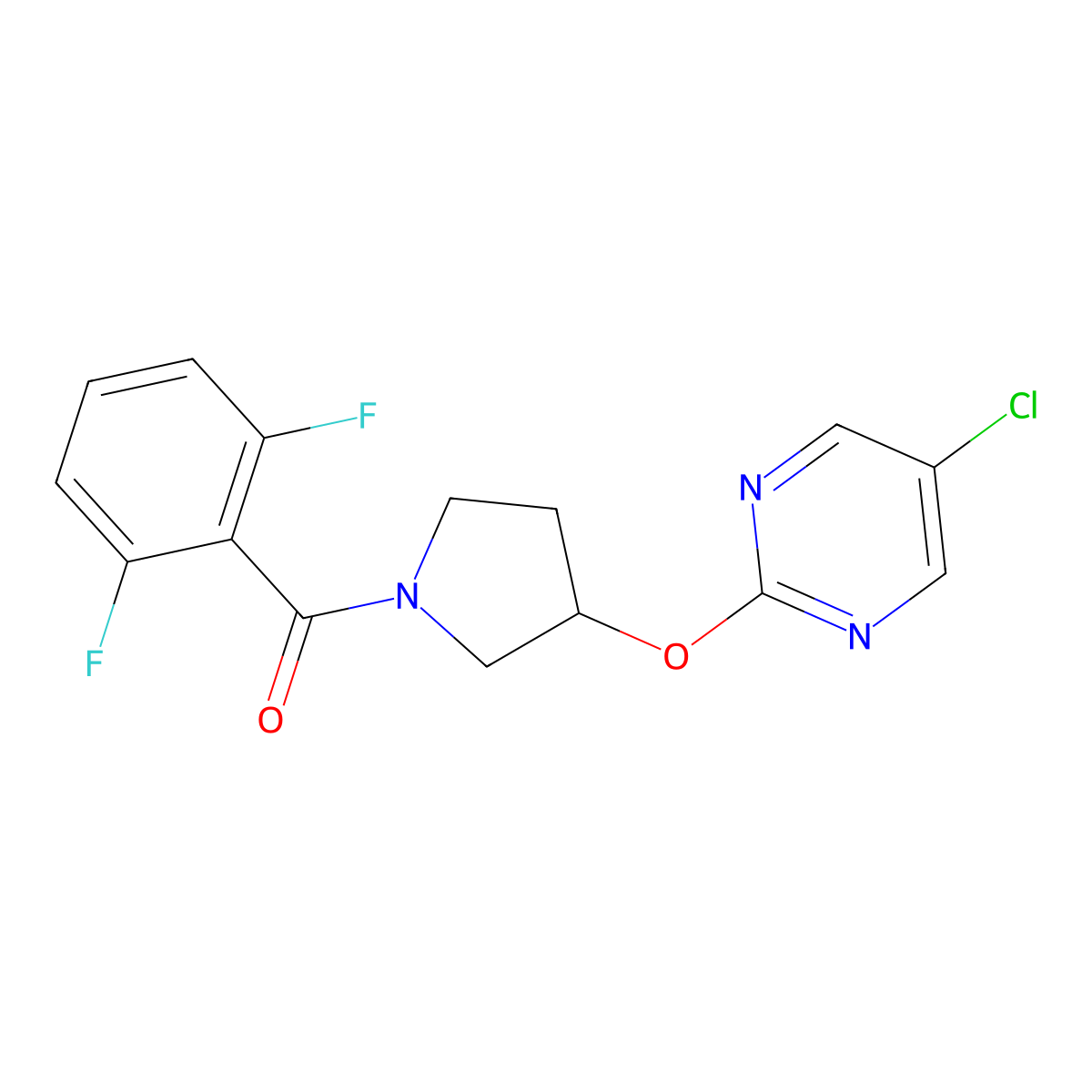 (3-((5-Chloropyrimidin-2-yl)oxy)pyrrolidin-1-yl)(2,6-difluorophenyl)methanone molecular structure, CAS 2034436-94-5