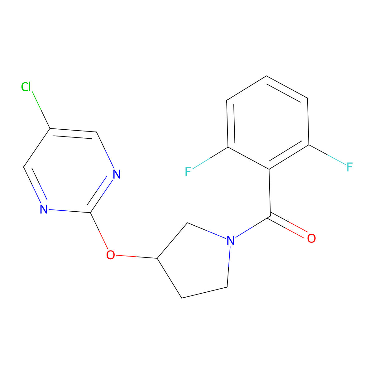 (3-((5-Chloropyrimidin-2-yl)oxy)pyrrolidin-1-yl)(2,6-difluorophenyl)methanone molecular structure, CAS 2034436-94-5