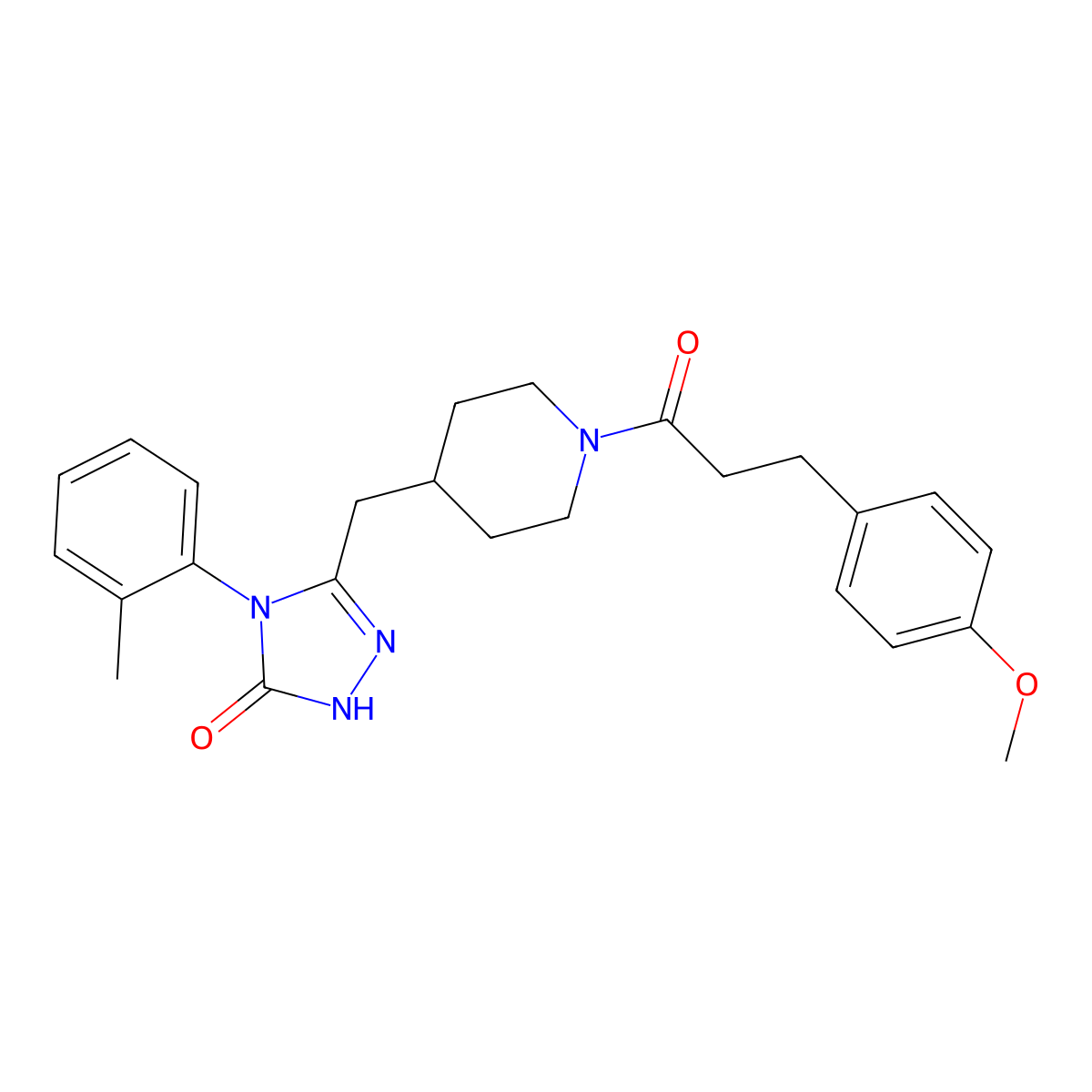 3-((1-(3-(4-methoxyphenyl)propanoyl)piperidin-4-yl)methyl)-4-(o-tolyl)-1H-1,2,4-triazol-5(4H)-one molecular structure, CAS 2034436-95-6