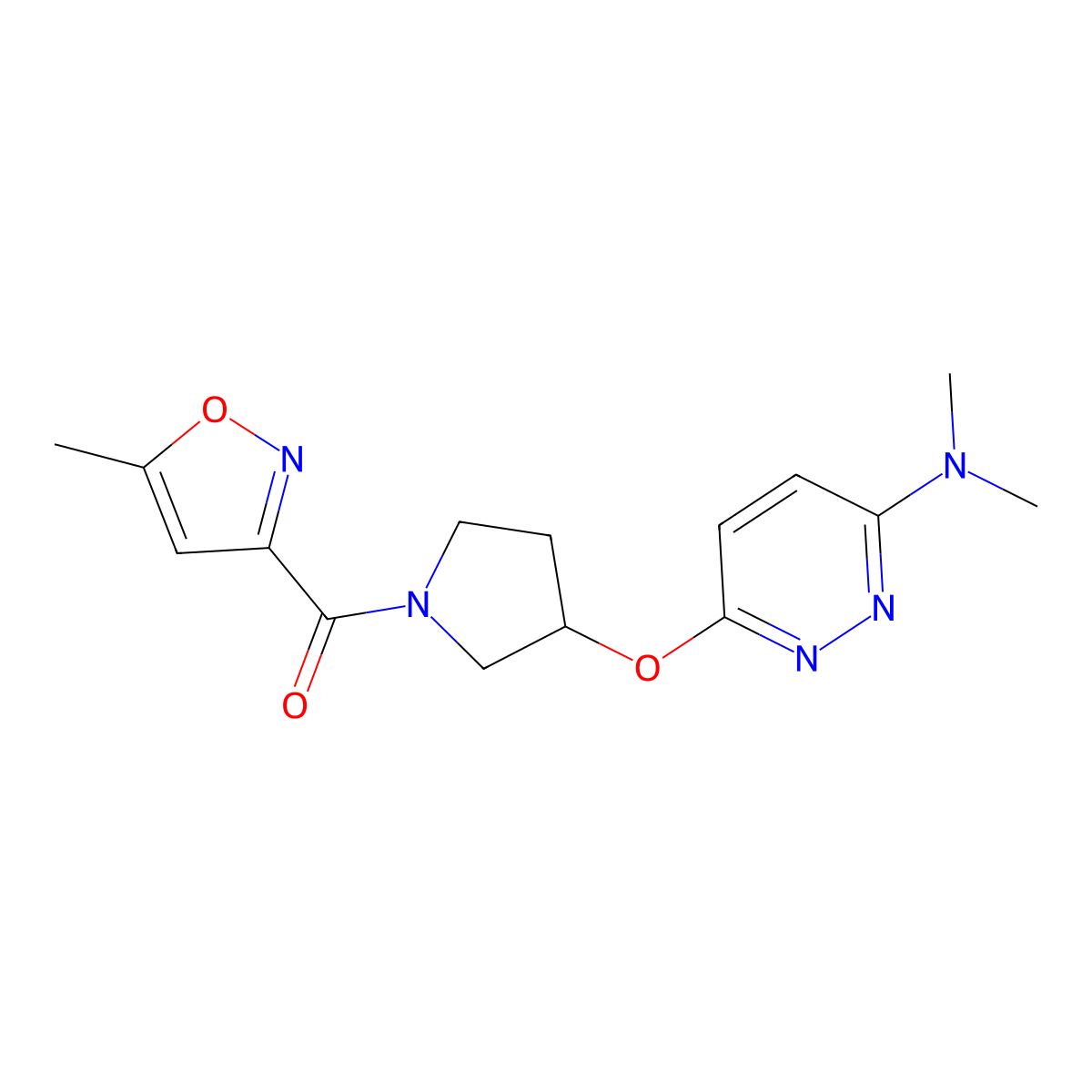 (3-((6-(Dimethylamino)pyridazin-3-yl)oxy)pyrrolidin-1-yl)(5-methylisoxazol-3-yl)methanone molecular structure, CAS 2034436-99-0
