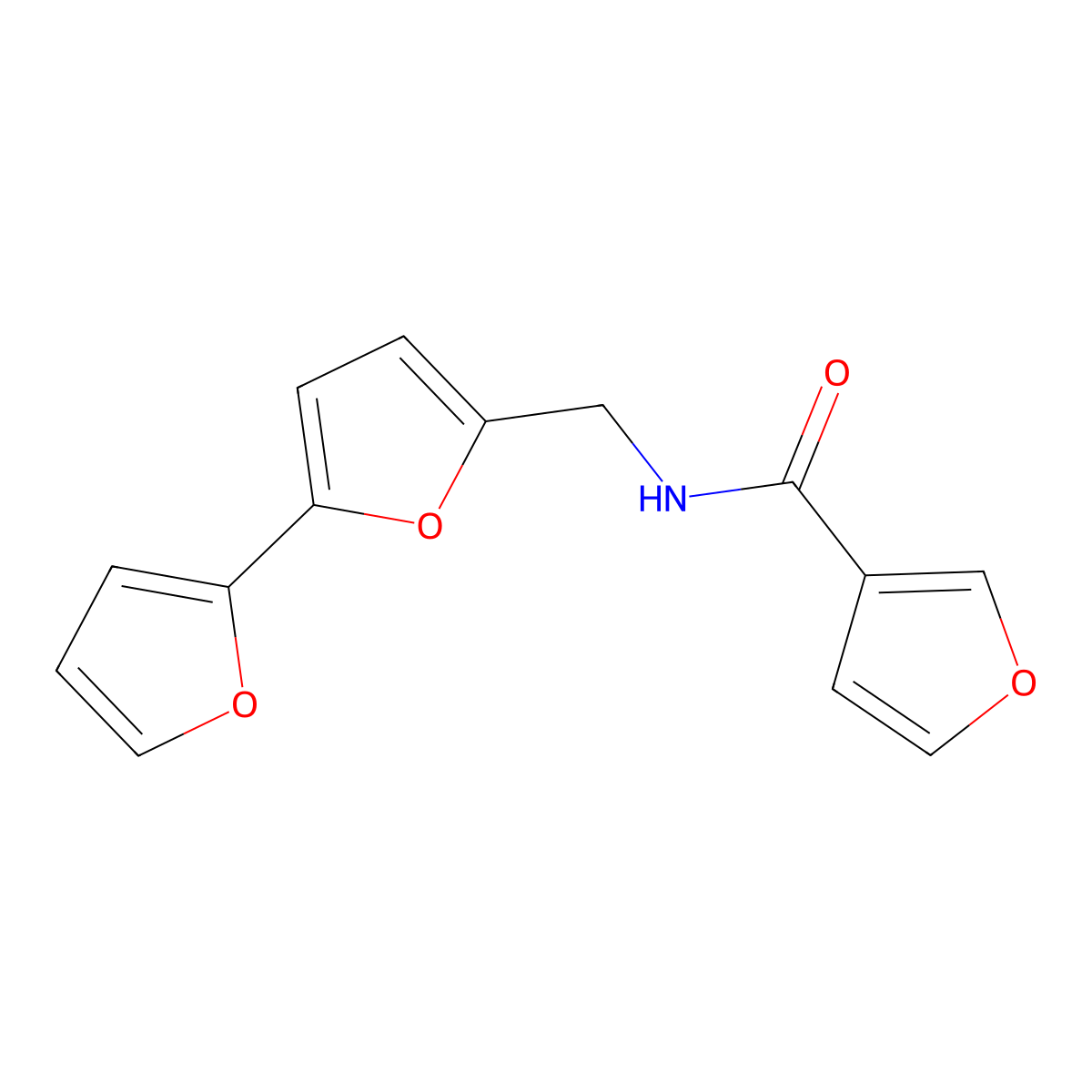 N-({[2,2'-bifuran]-5-yl}methyl)furan-3-carboxamide molecular structure, CAS 2034437-13-1
