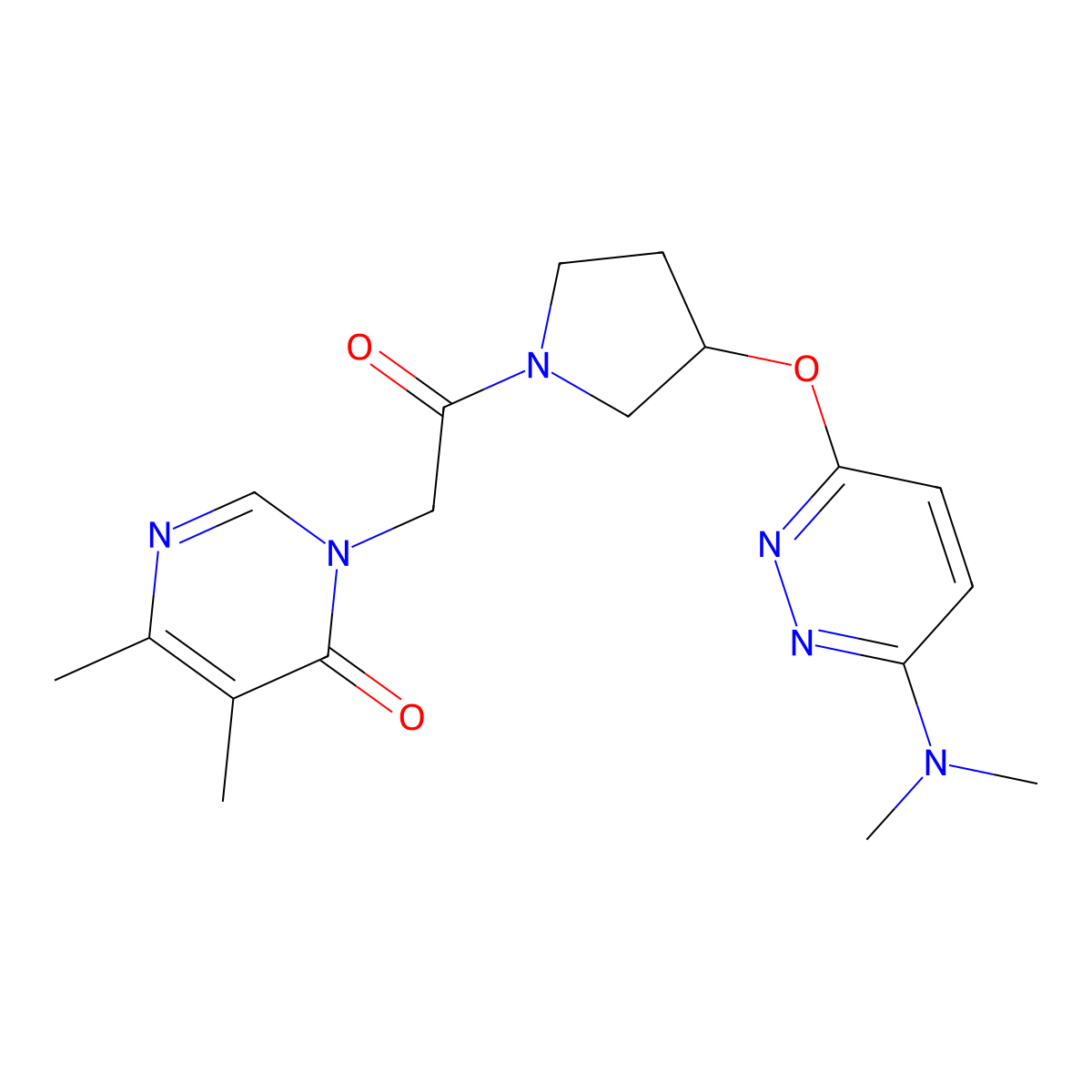 3-(2-(3-((6-(dimethylamino)pyridazin-3-yl)oxy)pyrrolidin-1-yl)-2-oxoethyl)-5,6-dimethylpyrimidin-4(3H)-one molecular structure, CAS 2034437-14-2