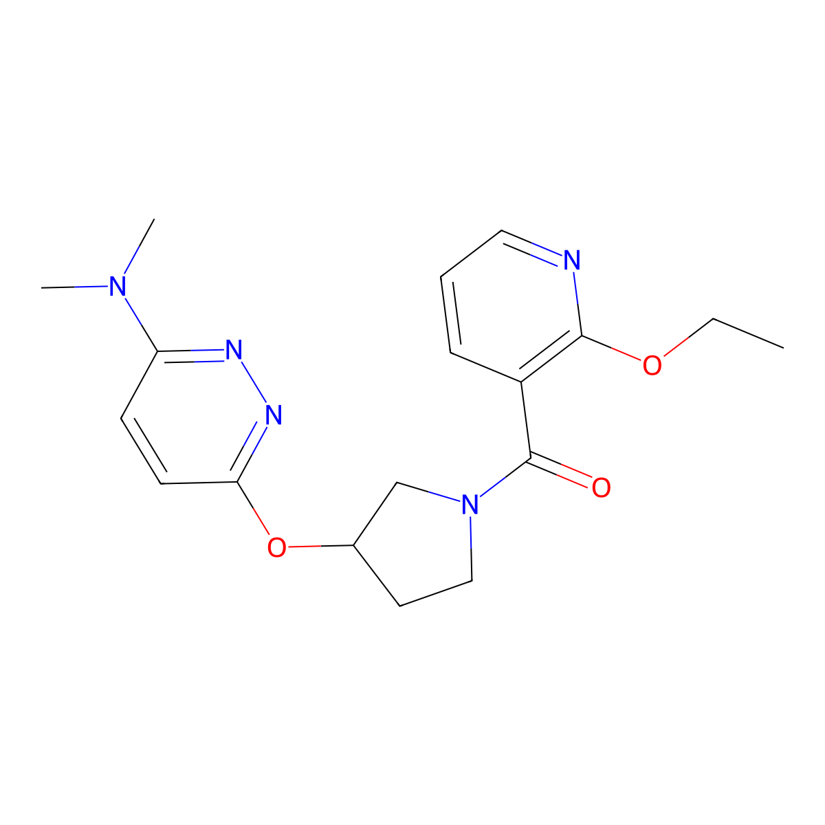 (3-((6-(Dimethylamino)pyridazin-3-yl)oxy)pyrrolidin-1-yl)(2-ethoxypyridin-3-yl)methanone molecular structure, CAS 2034437-20-0