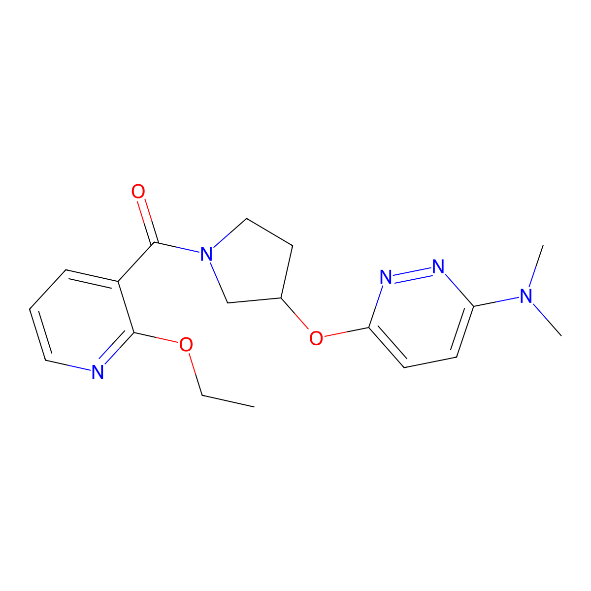 (3-((6-(Dimethylamino)pyridazin-3-yl)oxy)pyrrolidin-1-yl)(2-ethoxypyridin-3-yl)methanone molecular structure, CAS 2034437-20-0