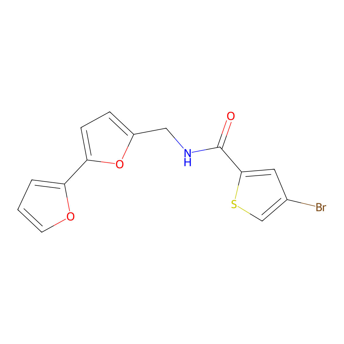 N-([2,2'-bifuran]-5-ylmethyl)-4-bromothiophene-2-carboxamide molecular structure, CAS 2034437-21-1