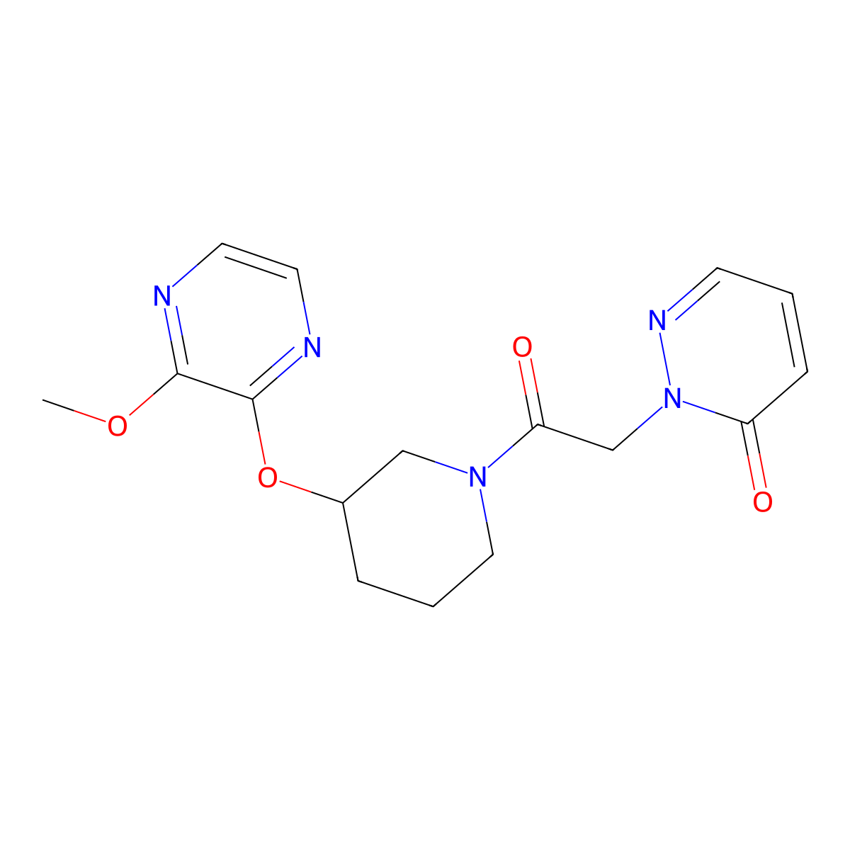 2-(2-(3-((3-methoxypyrazin-2-yl)oxy)piperidin-1-yl)-2-oxoethyl)pyridazin-3(2H)-one molecular structure, CAS 2034437-30-2