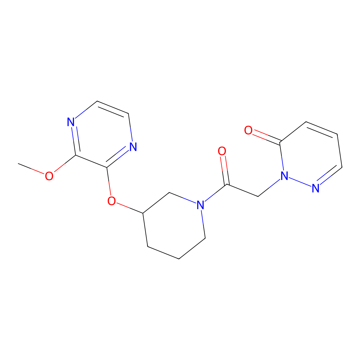 2-(2-(3-((3-methoxypyrazin-2-yl)oxy)piperidin-1-yl)-2-oxoethyl)pyridazin-3(2H)-one molecular structure, CAS 2034437-30-2