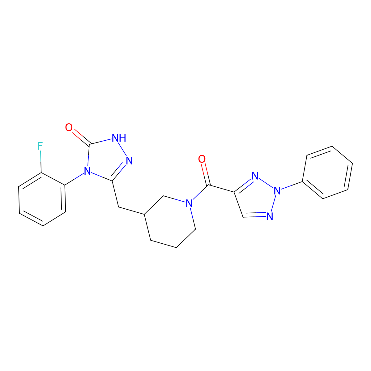 4-(2-fluorophenyl)-3-((1-(2-phenyl-2H-1,2,3-triazole-4-carbonyl)piperidin-3-yl)methyl)-1H-1,2,4-triazol-5(4H)-one molecular structure, CAS 2034437-33-5