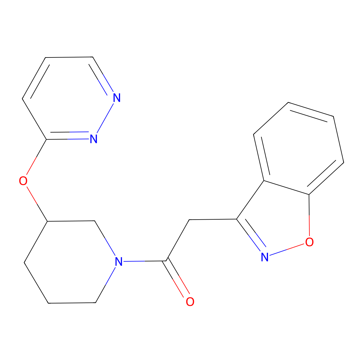 2-(Benzo[d]isoxazol-3-yl)-1-(3-(pyridazin-3-yloxy)piperidin-1-yl)ethanone molecular structure, CAS 2034437-64-2