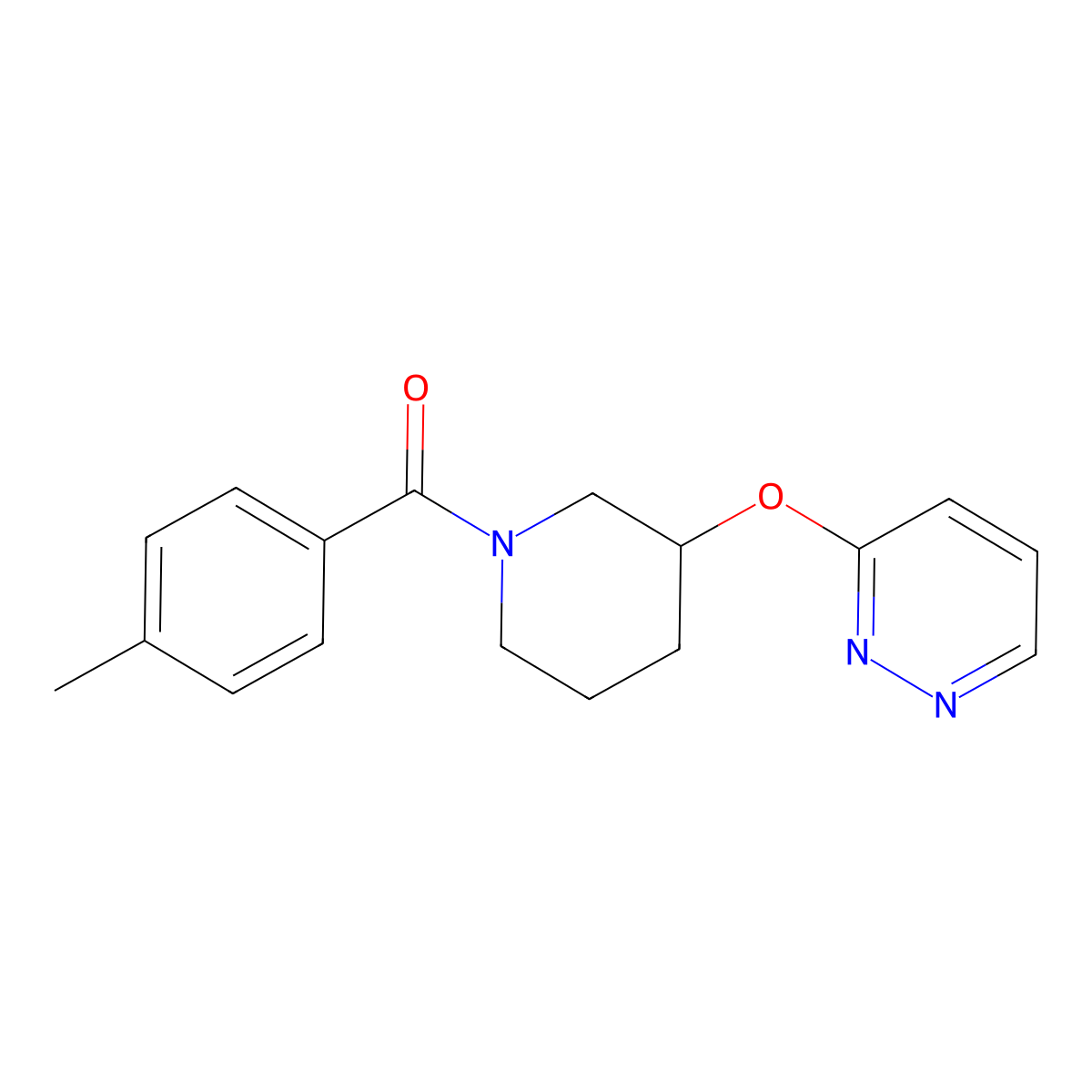 (3-(Pyridazin-3-yloxy)piperidin-1-yl)(p-tolyl)methanone molecular structure, CAS 2034437-69-7