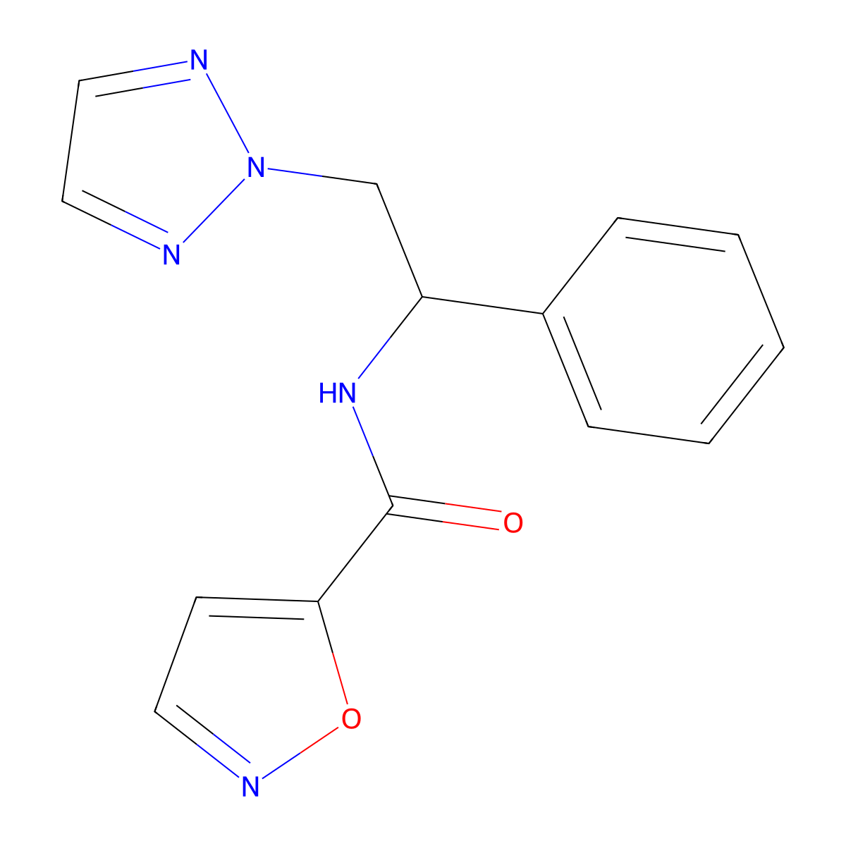 N-(1-phenyl-2-(2H-1,2,3-triazol-2-yl)ethyl)isoxazole-5-carboxamide molecular structure, CAS 2034437-71-1