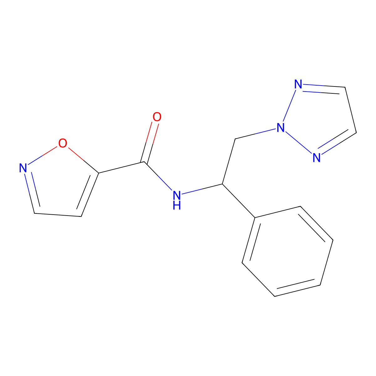 N-(1-phenyl-2-(2H-1,2,3-triazol-2-yl)ethyl)isoxazole-5-carboxamide molecular structure, CAS 2034437-71-1