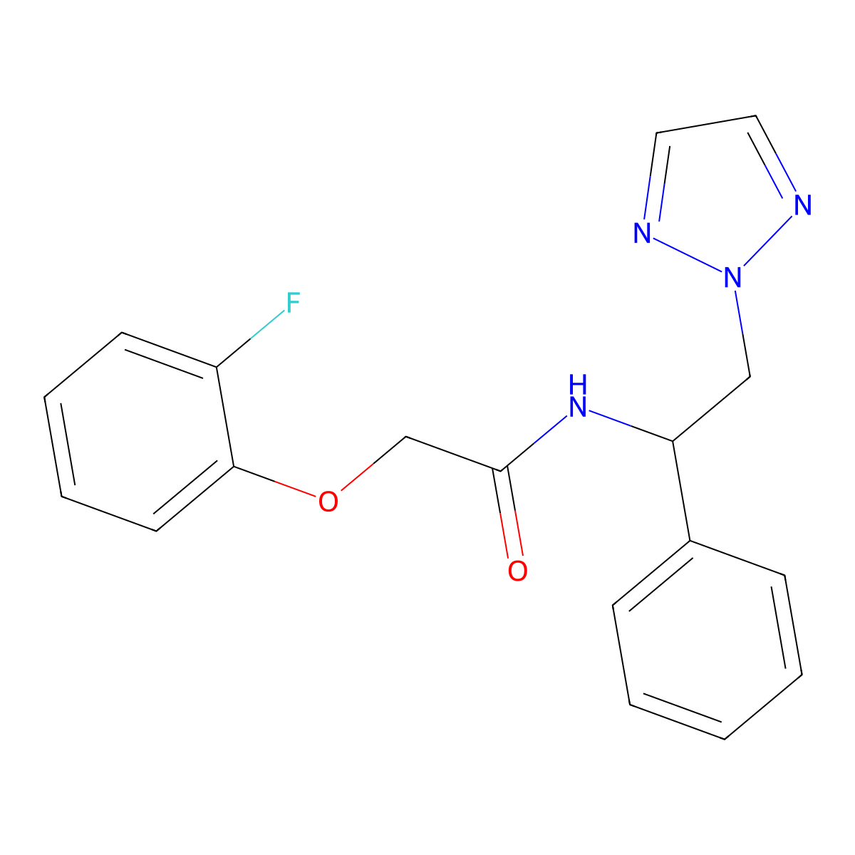 2-(2-fluorophenoxy)-N-(1-phenyl-2-(2H-1,2,3-triazol-2-yl)ethyl)acetamide molecular structure, CAS 2034437-91-5