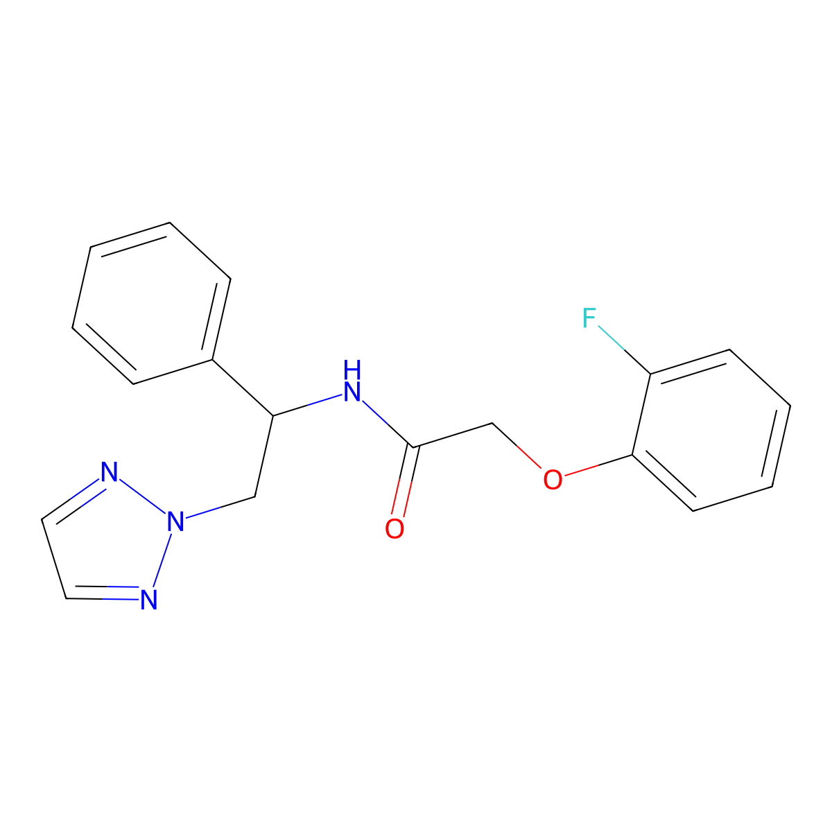 2-(2-fluorophenoxy)-N-(1-phenyl-2-(2H-1,2,3-triazol-2-yl)ethyl)acetamide molecular structure, CAS 2034437-91-5