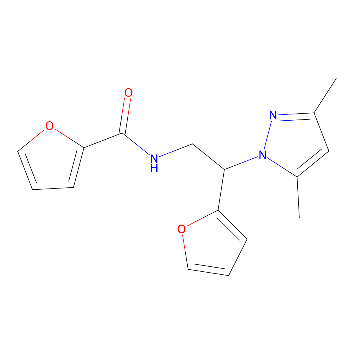 N-(2-(3,5-dimethyl-1H-pyrazol-1-yl)-2-(furan-2-yl)ethyl)furan-2-carboxamide molecular structure, CAS 2034437-92-6