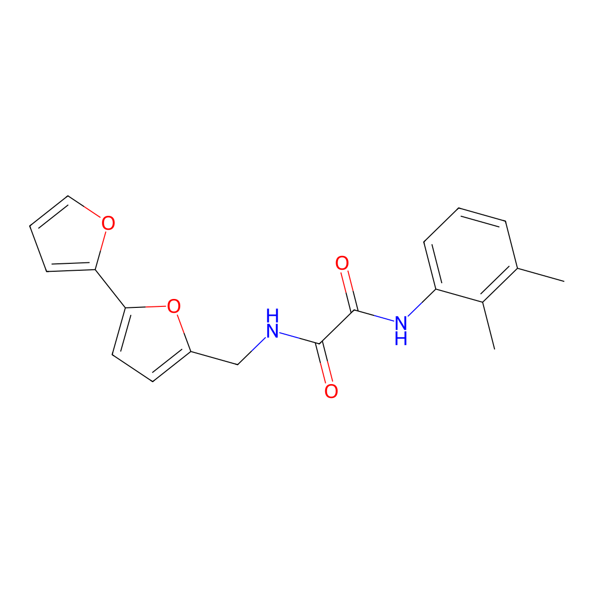 N-({[2,2'-bifuran]-5-yl}methyl)-N'-(2,3-dimethylphenyl)ethanediamide molecular structure, CAS 2034438-04-3