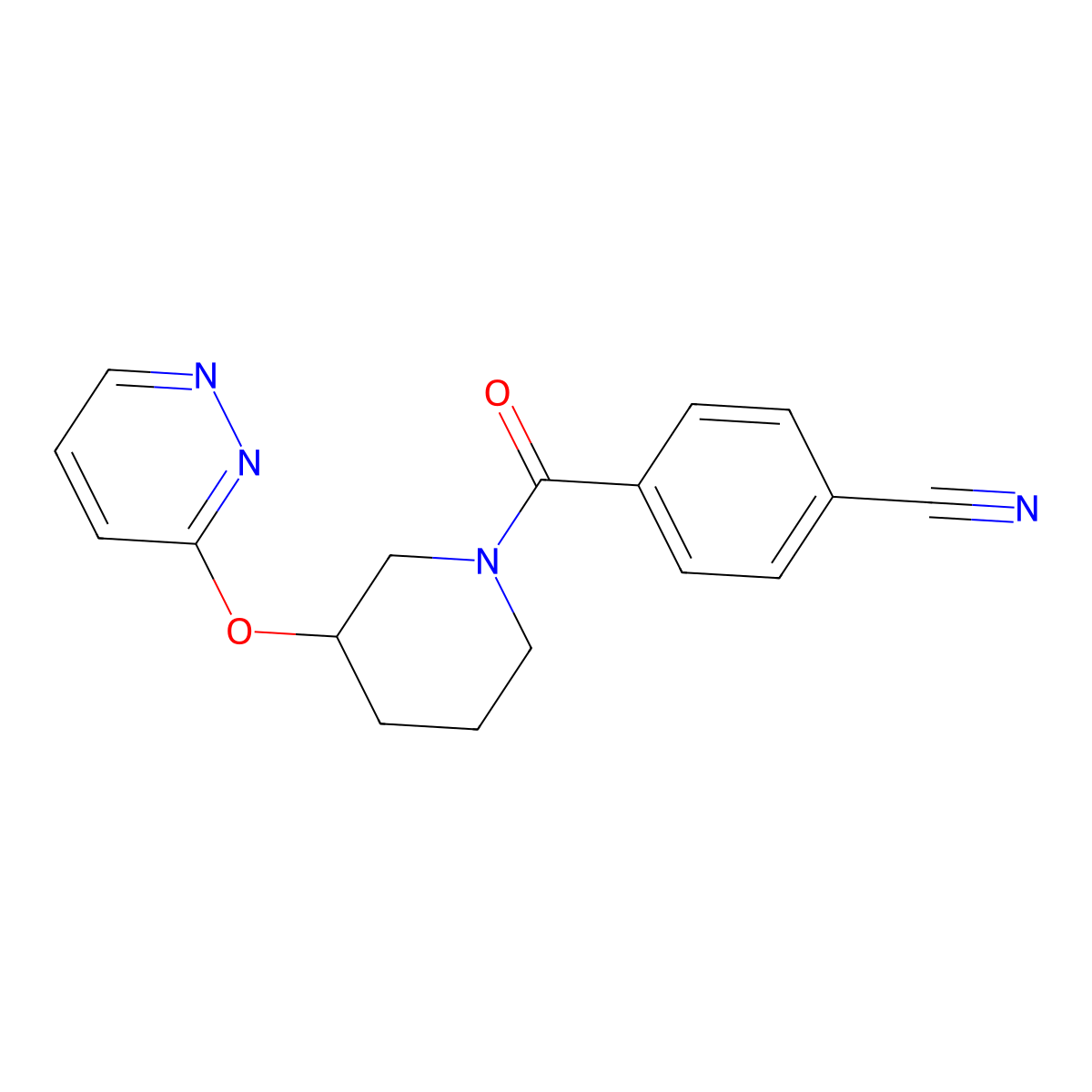 4-[3-(Pyridazin-3-yloxy)piperidine-1-carbonyl]benzonitrile molecular structure, CAS 2034438-09-8