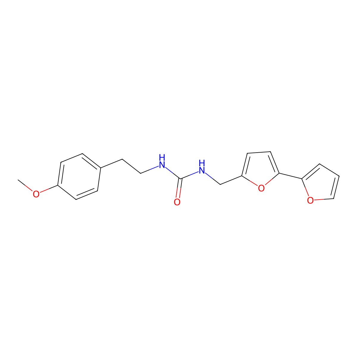3-({[2,2'-Bifuran]-5-yl}methyl)-1-[2-(4-methoxyphenyl)ethyl]urea molecular structure, CAS 2034438-11-2