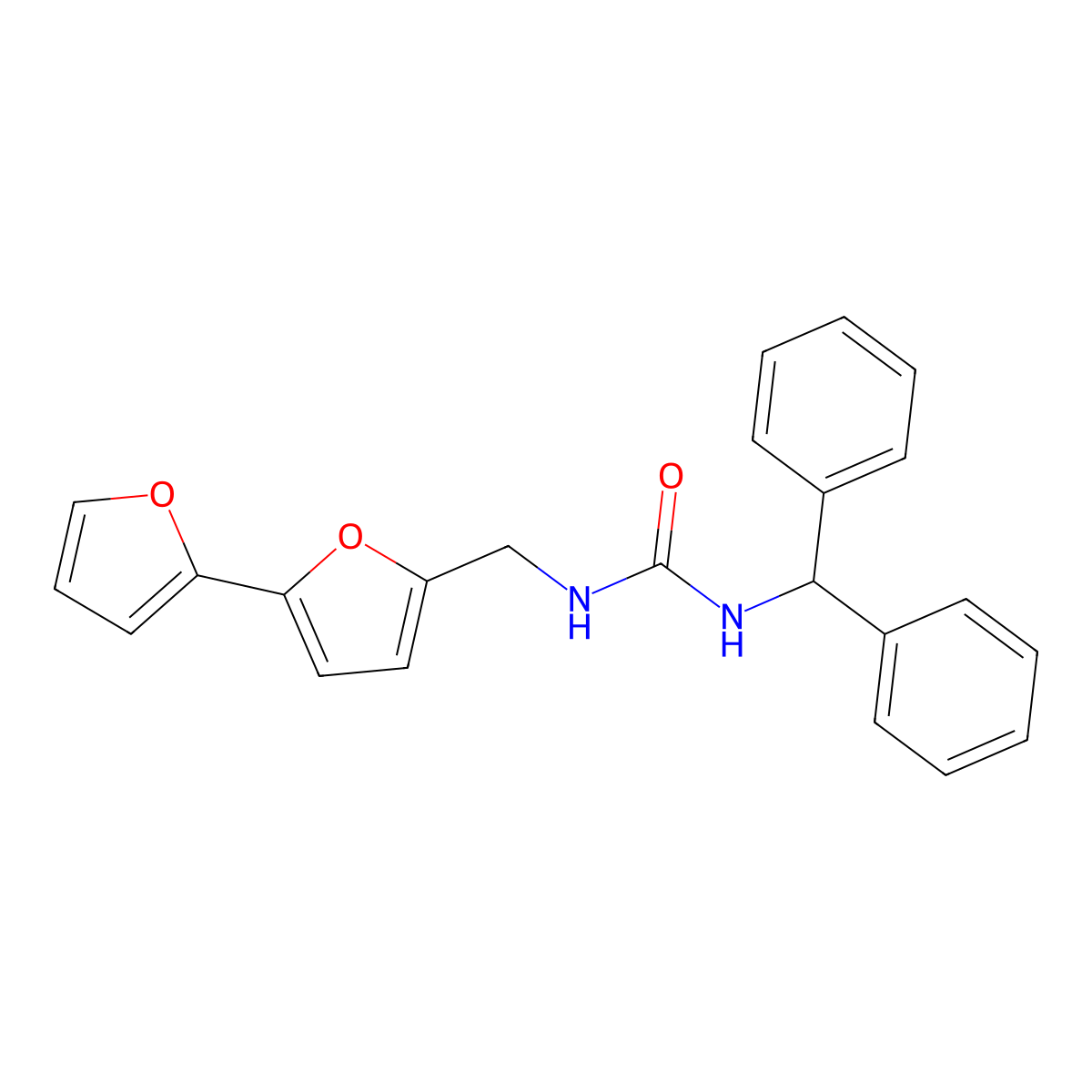 1-([2,2'-Bifuran]-5-ylmethyl)-3-benzhydrylurea molecular structure, CAS 2034438-16-7