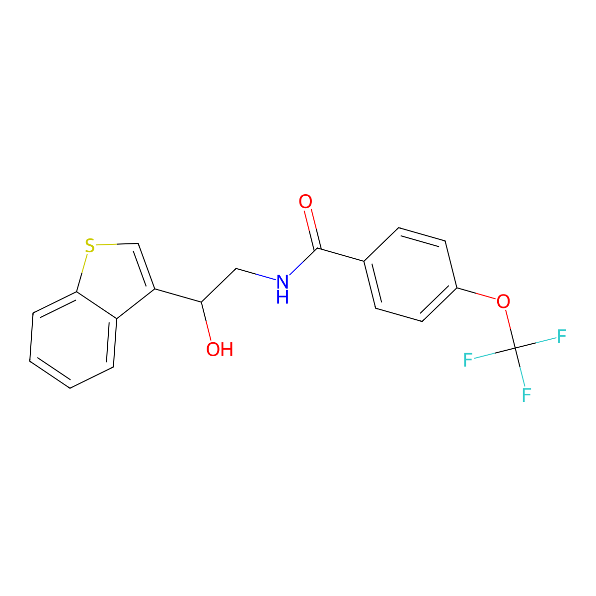 N-(2-(benzo[b]thiophen-3-yl)-2-hydroxyethyl)-4-(trifluoromethoxy)benzamide molecular structure, CAS 2034438-23-6