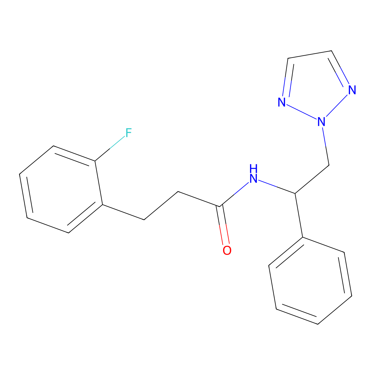 3-(2-fluorophenyl)-N-(1-phenyl-2-(2H-1,2,3-triazol-2-yl)ethyl)propanamide molecular structure, CAS 2034438-26-9