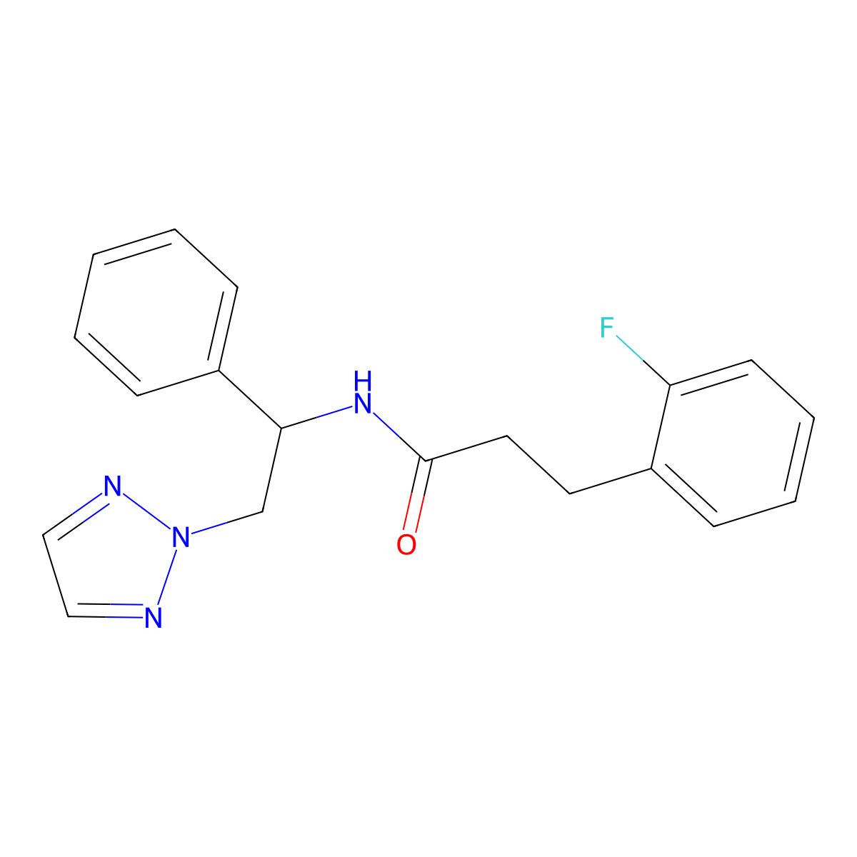 3-(2-fluorophenyl)-N-(1-phenyl-2-(2H-1,2,3-triazol-2-yl)ethyl)propanamide molecular structure, CAS 2034438-26-9