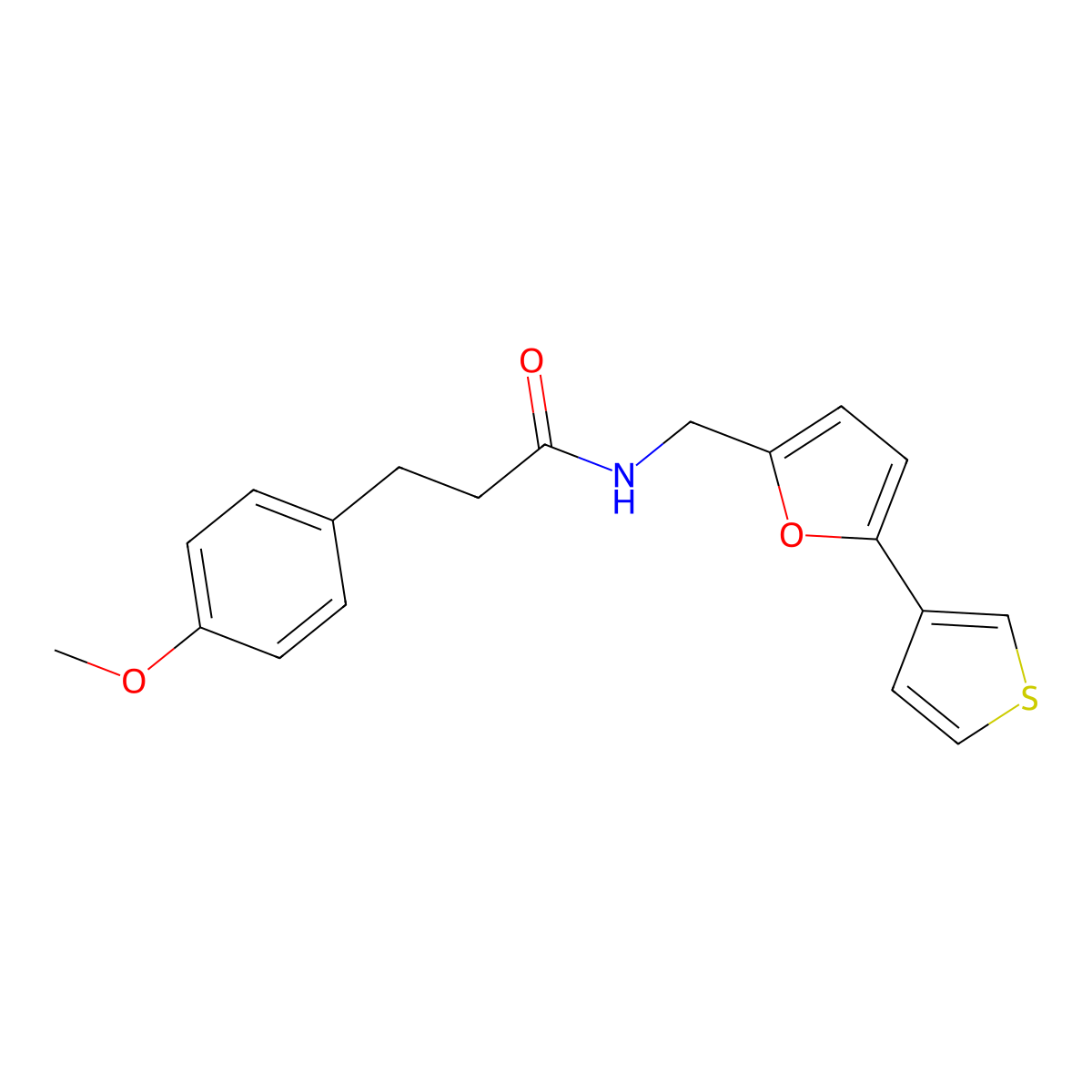 3-(4-methoxyphenyl)-N-((5-(thiophen-3-yl)furan-2-yl)methyl)propanamide molecular structure, CAS 2034438-31-6