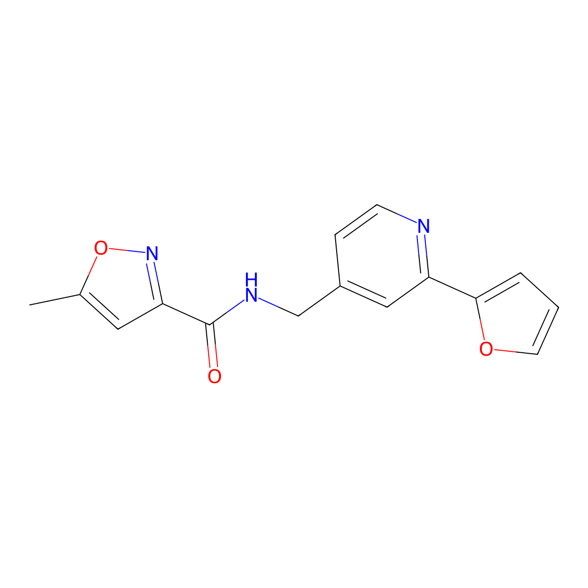 N-((2-(furan-2-yl)pyridin-4-yl)methyl)-5-methylisoxazole-3-carboxamide molecular structure, CAS 2034438-33-8