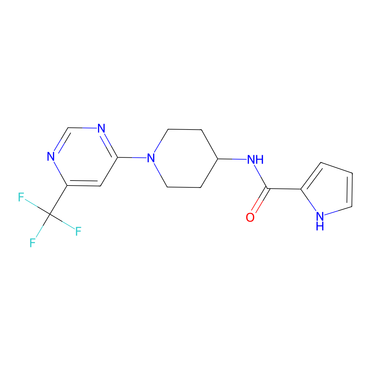 N-{1-[6-(trifluoromethyl)pyrimidin-4-yl]piperidin-4-yl}-1H-pyrrole-2-carboxamide molecular structure, CAS 2034438-45-2
