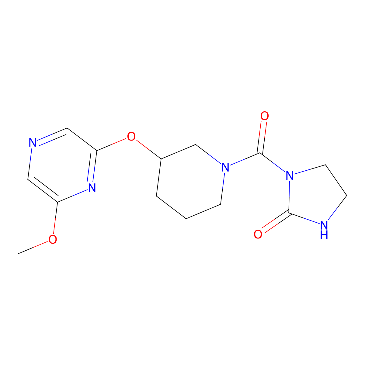 1-{3-[(6-Methoxypyrazin-2-yl)oxy]piperidine-1-carbonyl}imidazolidin-2-one molecular structure, CAS 2034438-56-5